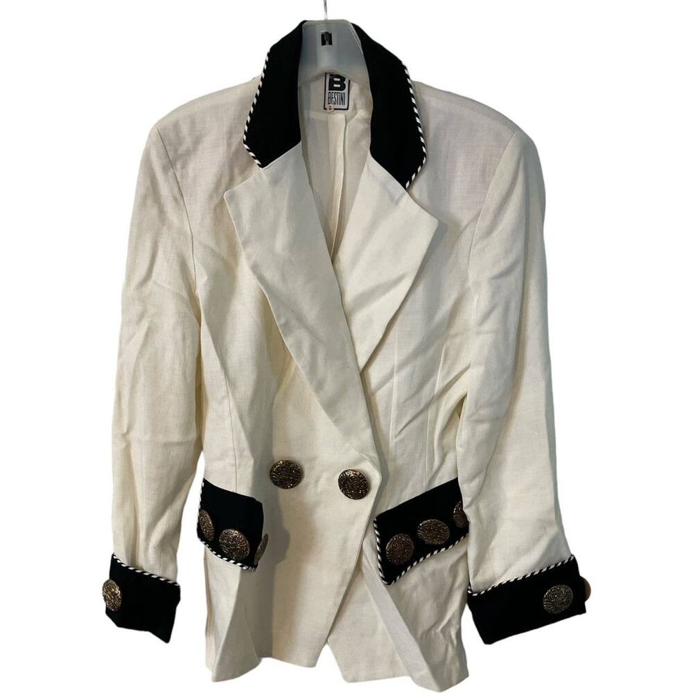 RareVintage Bestini Paris White/Black Blazer Sz 6/8